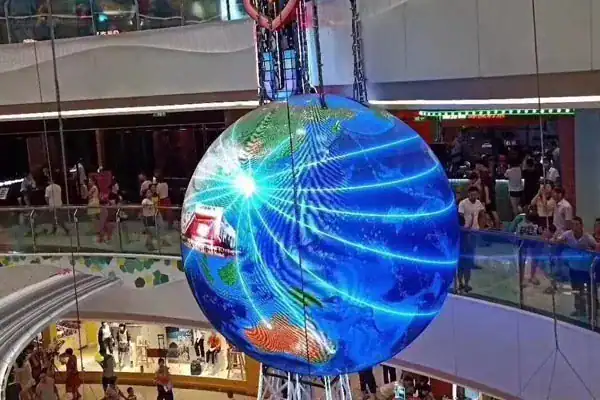 1. Large digital globe display at Trivision Studios showcasing global digital projection mapping and advanced visual effects technology for immersive multimedia experiences.